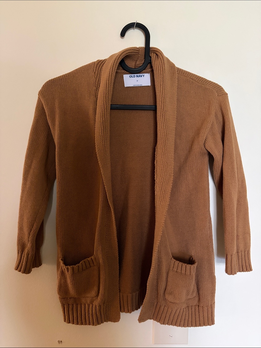 Old Navy Camel Open-Front Knit Cardigan with Pockets